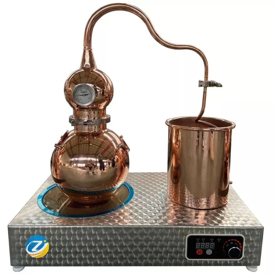 ZJ 5L Mini Alcohol Distiller Kupfer Home Distiller mit Schalt schrank