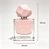 Flacon de parfum carré en verre transparent sur mesure 30ml 50ml avec pulvérisateur et logo imprimé personnalisé avec boîte