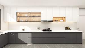 Armoires de cuisine modernes sur mesure Zofa en contreplaqué, armoire de cuisine pour salle à manger, îlot de cuisine - Product Image 2