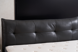 Black Tufted Eco-Leather Smart Bed Reclining Convertible Platform Frame Support Pocket Spring <b>Mattress</b> Modern Bedroom - Product Image 4