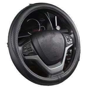 Fundas para <span class=keywords><strong>Volante</strong></span> de Cuero de Microfibra con <span class=keywords><strong>Forro</strong></span> Antideslizante, Universales de 14.5-15 Pulgadas, Color Negro - Product Image 5