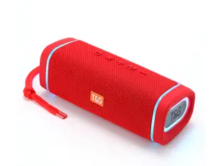 เครื่องเล่นเพลงวิทยุ FM แบบพกพาขนาดเล็กกลางแจ้งเครื่องเล่นเพลง1200mAh 10W TG-375 BT สีสันสดใสนำลำโพง RGB เบสสเตอริโอ