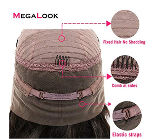 Mujeres Asiáticas 28 pulgadas, cabello humano virgen malayo sin pegamento, encaje frontal 360, peluca, cuerpo ondulado - Product Image 4