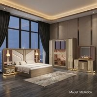 Ensemble de meubles de chambre à coucher turques modernes en bois, lit king size, suite de luxe pour la maison et l'hôtel, vente en gros à Foshan