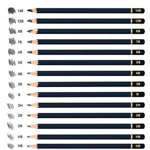 Tomart Tomart-JP06 Juego de 14 Lápices de <span class=keywords><strong>Dibujo</strong></span> Profesionales 14B-2B con Mina Dura y Blanda para Uso en Oficina/Escuela - Product Image 3
