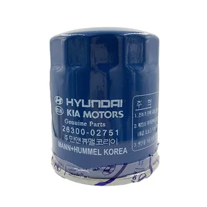 Filtre à huile de moteur de voiture de vente chaude en stock 26300-02751 pour la voiture coréenne Hyundai Kia
