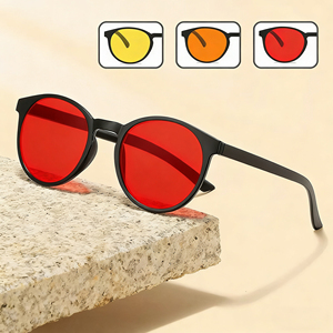 Ücretsiz Numune Hızlı Teslimat Anti Mavi Işık Gözlük Çerçevesi Renkli Lens Cam Yuvarlak Retro Bilgisayar Gözlüğü - Product Image 1