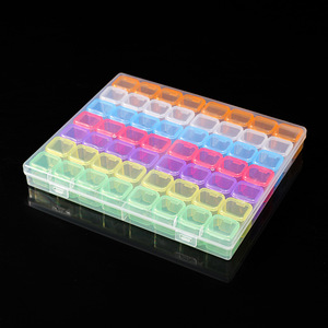 Nail Art Storage Box 56 Compartments Clear Plastic Desktop Organizer For Rhinestones Jewelry Accessories - Product Image 2