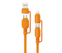 Câble de charge USB Type C 4 en 1 Kunai, charge rapide, synchronisation des données, avec adaptateurs intégrés pour téléphone portable, tablette, voyage