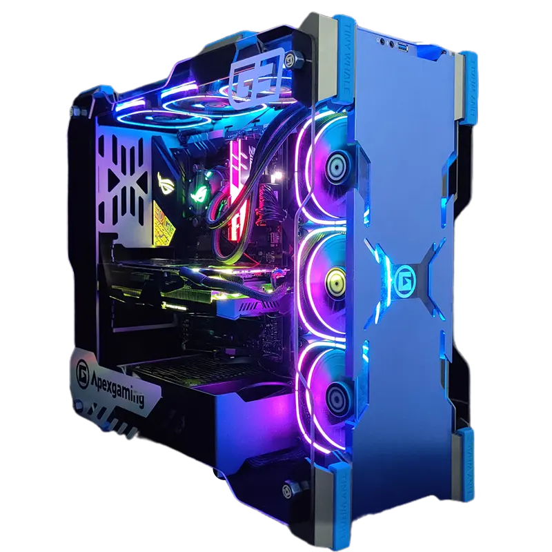 Neue speziell geformte luftgekühlte wasser gekühlte Gaming-Gaming-Hülle ATX Full Tower Hartglas-Hardware-PC-Hülle