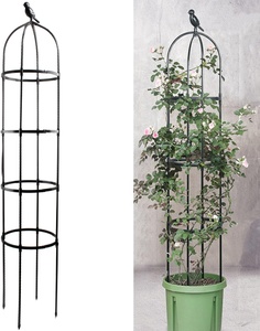 Tuteurs de plantes en métal recouvert de plastique antirouille de 6 pieds, obélisque, treillis pour plantes en pot, treillis pour roses et clématites - Product Image 1