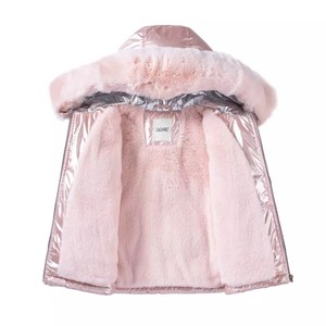 2021 nouvelle conception Logo personnalisé hiver thermique petite fille enfant <span class=keywords><strong>veste</strong></span> avec capuche en <span class=keywords><strong>fourrure</strong></span> - Product Image 4