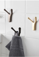 Porte-manteau mural moderne noir en métal massif pour salle de bain, pour vêtements et chapeaux