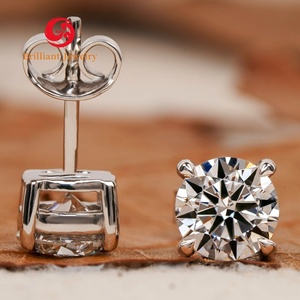 Pendientes de Diamantes Cultivados en Laboratorio con Certificación IGI, Oro de 14k y 18k, Corte Redondo, 0.50 CT - 4.00 CT, con Cierre de Rosca - Product Image 3