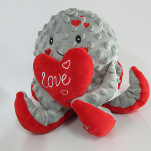 Polpo di <span class=keywords><strong>peluche</strong></span> di san valentino <span class=keywords><strong>con</strong></span> <span class=keywords><strong>cuore</strong></span> rosso <span class=keywords><strong>ti</strong></span> <span class=keywords><strong>amo</strong></span> giocattolo di polpo farcito in tessuto irregolare - Product Image 4