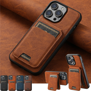 Nhà Máy Giá Tốt Nhất Tùy Chỉnh Da Trường Hợp Điện Thoại Thẻ Trường Hợp Điện Thoại Đứng Không Dây Cho Iphone17 16 15 14 13 Pro Max Điện Thoại Trường Hợp Tùy Chỉnh - Product Image 2