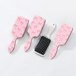 Sisir bantalan udara bermotif pita merah muda fungsi anti kusut memijat kulit kepala sisir bantalan udara wanita. - Product Image 2