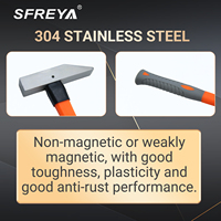 Marteau en acier inoxydable 304 de qualité industrielle SFREYA avec manche en plastique, personnalisation OEM/ODM