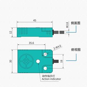 Interruptor de Proximidad Inductivo Changde CNTD CJF12-07DLA con Sensor Plano, Distancia de Detección de 7 mm, Salida NPN y PNP - Product Image 2
