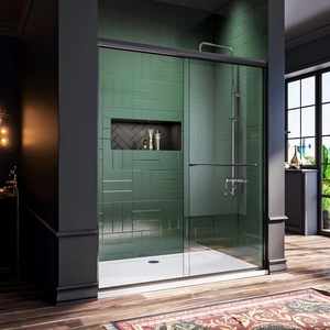 Cabine de douche entièrement fermée de haute qualité, étanche, sur mesure, avec double porte coulissante transparente - Product Image 1