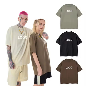 เสื้อยืดผู้ชายคุณภาพสูง ผ้าฝ้าย 100% 290gsm เสื้อยืดโอเวอร์ไซส์แบบยูนิเซ็กซ์ สไตล์ฮิปฮอป พิมพ์ลายโลโก้แบบพัฟฟ์ สำหรับผู้ชาย - Product Image 3