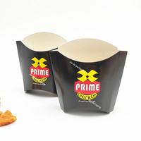 Caja de patatas fritas desechable personalizable con recubrimiento UV de laminación mate en relieve Manejo de impresión