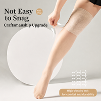 Chaussettes de compression ultra-fines d'été, antidérapantes, anti-roulement, effet collant transparent, pour pièce climatisée, aspect jambes nues, durables, anti-déchirure