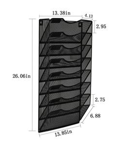 8 Tier Metal Mesh Wall <b>File</b> Holder Hanging Organizer Magazine Rack for Office and Home - Product Image 4
