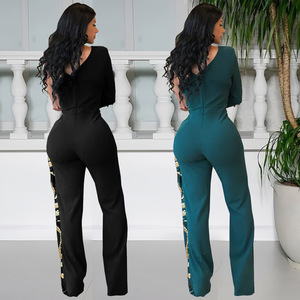 Combinaison pantalon <span class=keywords><strong>longue</strong></span> à sequins sans bretelles pour femme, idéale pour les soirées d'été – Ensemble une pièce - Product Image 2