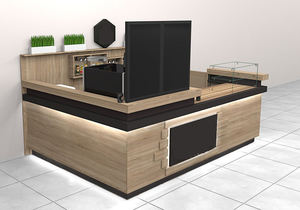 Conception de comptoir de bar de <span class=keywords><strong>café</strong></span> de centre commercial moderne Kiosque personnalisé Table de stand de restaurant Coin salon Mobilier de <span class=keywords><strong>café</strong></span> sur mesure - Product Image 5