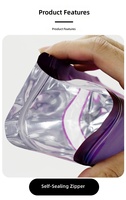 Sachet Doypack Coloré en Feuille Métallique avec Fenêtre Transparente, Sac d'Emballage Alimentaire Refermable à Fermeture Éclair pour Noix, Fruits Secs, Thé et Snacks