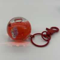 Boule transparente élégante en acrylique, accessoire dynamique, poupée flottante, décoration remplie de liquide, entièrement personnalisable, logo, design de personnage