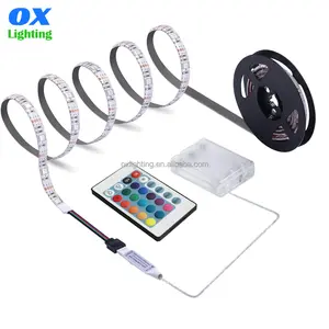 LED Strip Light Battery Powered 2m RGB 5v SMD 5050 Waterproof Music Sound Control TV Battery Led Strip Lights