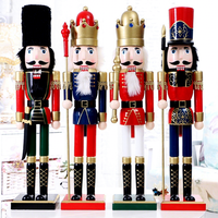 Décorations de Noël style britannique : Casse-noisette de 60 cm, figurine et jouet en bois peint, artisanat pour la maison