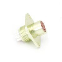 Conector Circular Ruso Impermeable Push-Pull PCB4TK de 4 Pines, Hembra, con Brida Recta y Copa de Soldadura