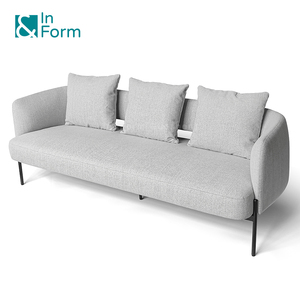 Sillón de Oficina Moderno de Tres Plazas con Respaldo Hueco para Gerentes, Recepción, Salón, Bar, Hotel, Hogar, Sala de Estar, Tela F908 - Product Image 4