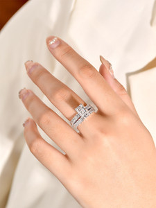 <span class=keywords><strong>Anillo</strong></span> <span class=keywords><strong>de</strong></span> Diamantes Cultivados en <span class=keywords><strong>Laboratorio</strong></span> <span class=keywords><strong>de</strong></span> Oro Blanco <span class=keywords><strong>de</strong></span> 18K con Corte Radiante <span class=keywords><strong>de</strong></span> 3~5 Quilates, Apilable, <span class=keywords><strong>de</strong></span> Aro Completo, Hecho a Medida para Mujer, Certificado - Product Image 2