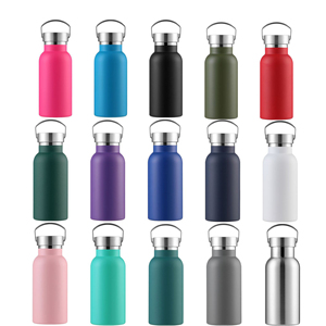 350/500/600/750/1000ml Multi Sizes Stainless <b>Steel</b> Sports Water <b>Bottle</b> with Metal Carry Loop Lid Custom Logo - Product Image 4