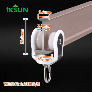 Iksun รางผ้าม่านโค้งงอได้ติดเพดานสีโรสโกลด์รางผ้าม่านโลหะแบบเงียบสองชั้น - Product Image 6