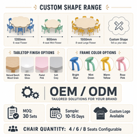 Ensemble table et chaises en forme de fleur pour enfants, 1 table et 6 chaises, 7 pièces, plateau en bois, cadre en métal bleu, pour maternelle, école maternelle, garderie