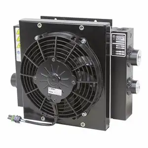 custom aluminum wind cooled oil cooler air compressor oil cooler Heat Exchanger hydraulic fan oil Cooler radiator with 24v fan
