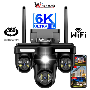 Wistino Triple lente pantalla exterior Wifi Cámara 360 grados rotación detección de movimiento Color visión nocturna Wifi cámara de seguridad - Product Image 1