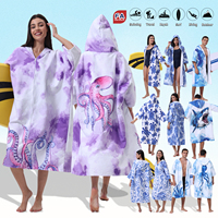2025 Offre Spéciale ont un stock Super Microfibre Adultes avec manche et fermeture éclair à capuche Surf Poncho Wearable Hoodie Serviette de plage
