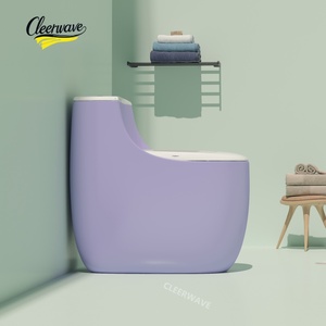 Produit phare : Ensemble de sanitaires WC design moderne violet, cuvettes de toilettes à chasse siphonique pour salle de bain et hôtel - Product Image 3