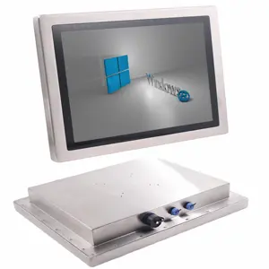 P65 Waterproof PC Monitor 15inch industrial touch screen all in one pc with capacitive touchscreen