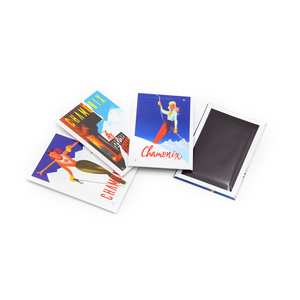 Aimants de réfrigérateur en étain souvenir de la montagne enneigée des Alpes de Chamonix en Suisse, design personnalisable avec logo personnalisé - Product Image 4