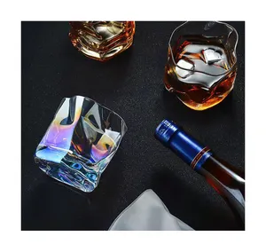 זכוכית נטולת עופרת זכוכית מעוותת כוסות שתייה צבעוניות כוסות שתייה ויסקי בעל ערך גבוה בר ביתי כוס יין מעובה
