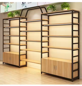 Vitrina Exhibidora de Cosméticos Personalizada <span class=keywords><strong>para</strong></span> Muebles de Tienda Minorista con Estantes de Pared de Supermercado, Material de Madera y Metal - Product Image 1