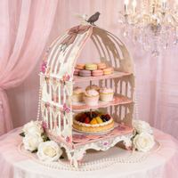 Support de gâteau de Cage à oiseaux en papier décoratif jetable à trois couches pour les fêtes de remise des diplômes de la fête des pères Nouveaux outils de gâteau pour le dessert