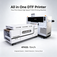 Versijet All-in-One 4 Head Integrated DTF Printer 3200 DPI 60cm Otomatis Roll-To-Roll Tinta Pigmen Baru Garansi 1 Tahun